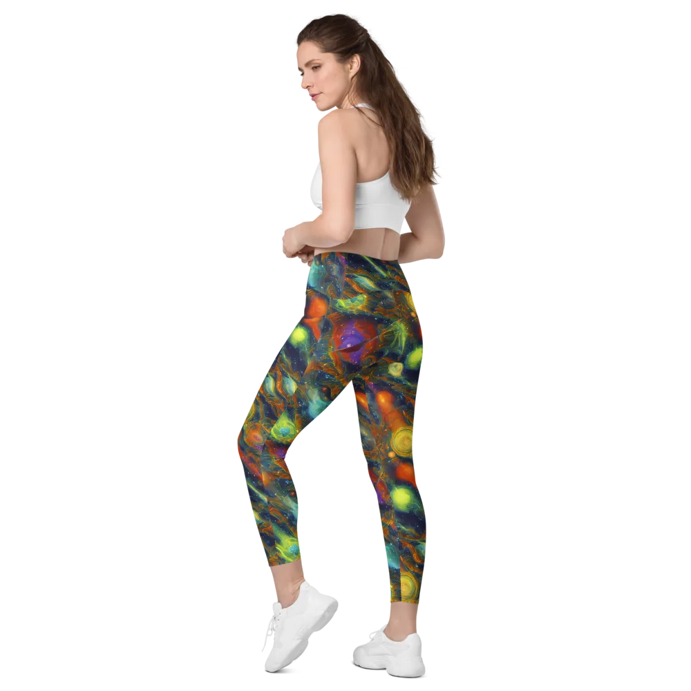 Galactic Tide on Leggings with Pockets — Left Back