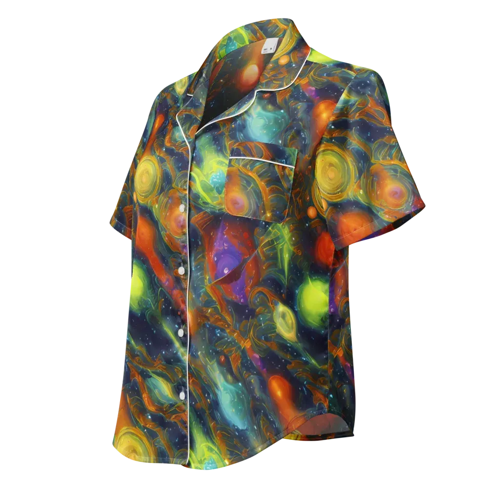 Galactic Tide on Women's Short Sleeve Pajama Top — Left Front