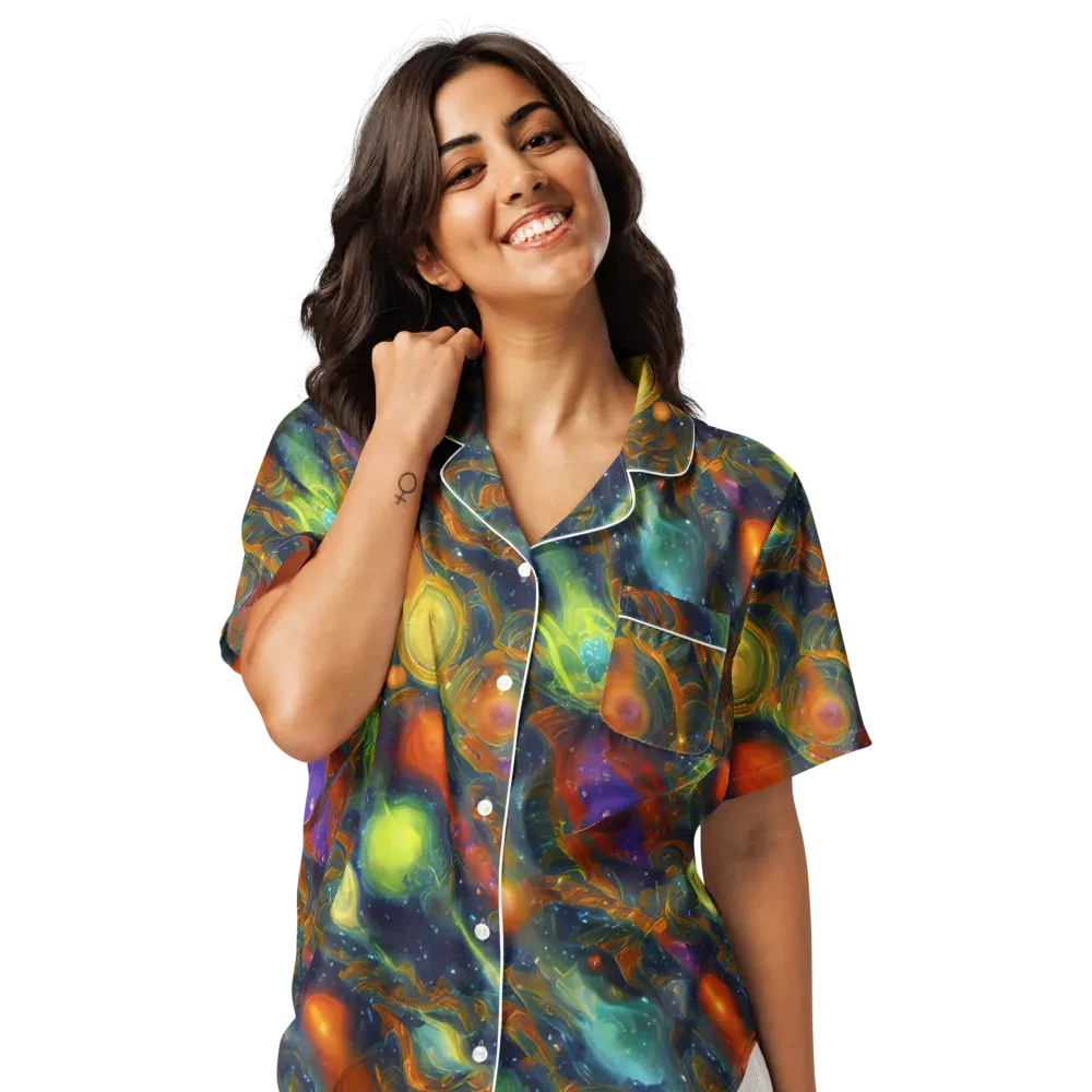 Galactic Tide on Women's Short Sleeve Pajama Top — Front