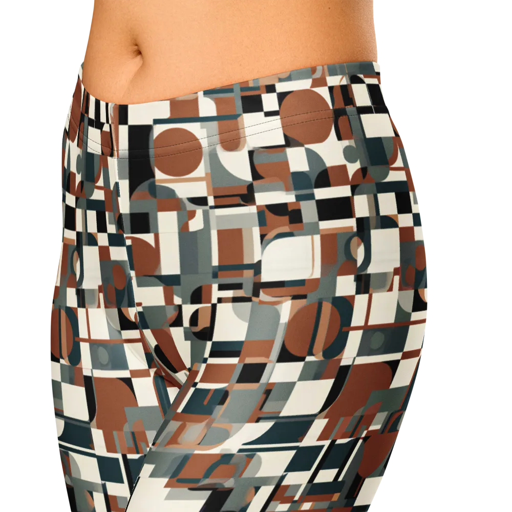 Terracotta Grid on Capri Leggings — Zoomed-in