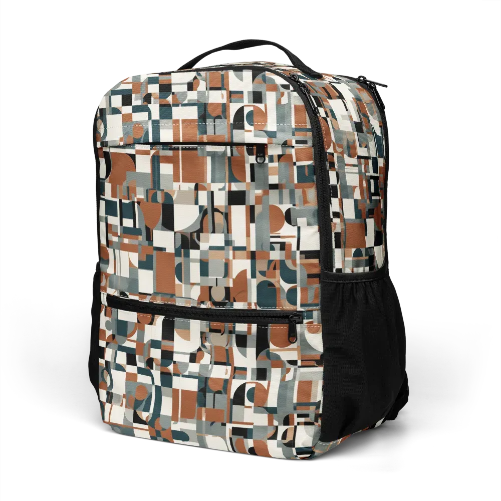Terracotta Grid on Utility Backpack — Left Front