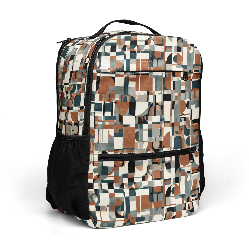 Terracotta Grid on Utility Backpack — Right Front