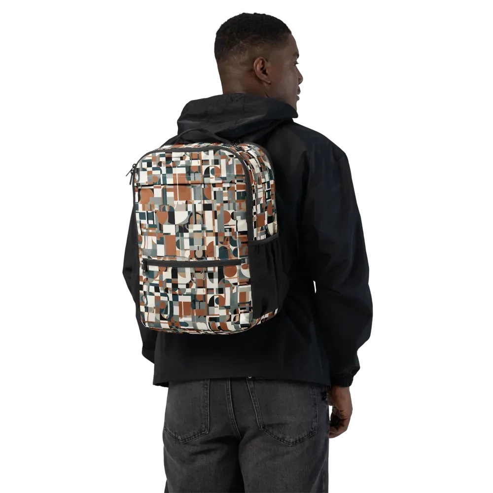 Terracotta Grid on Utility Backpack — Back