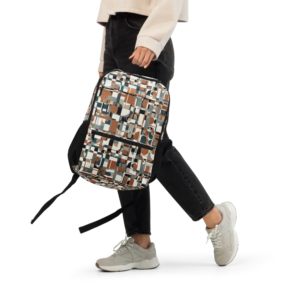 Terracotta Grid on Utility Backpack — Front