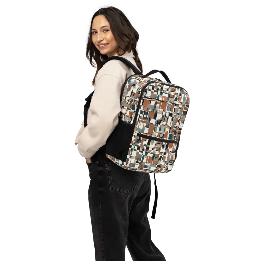 Terracotta Grid on Utility Backpack — Back