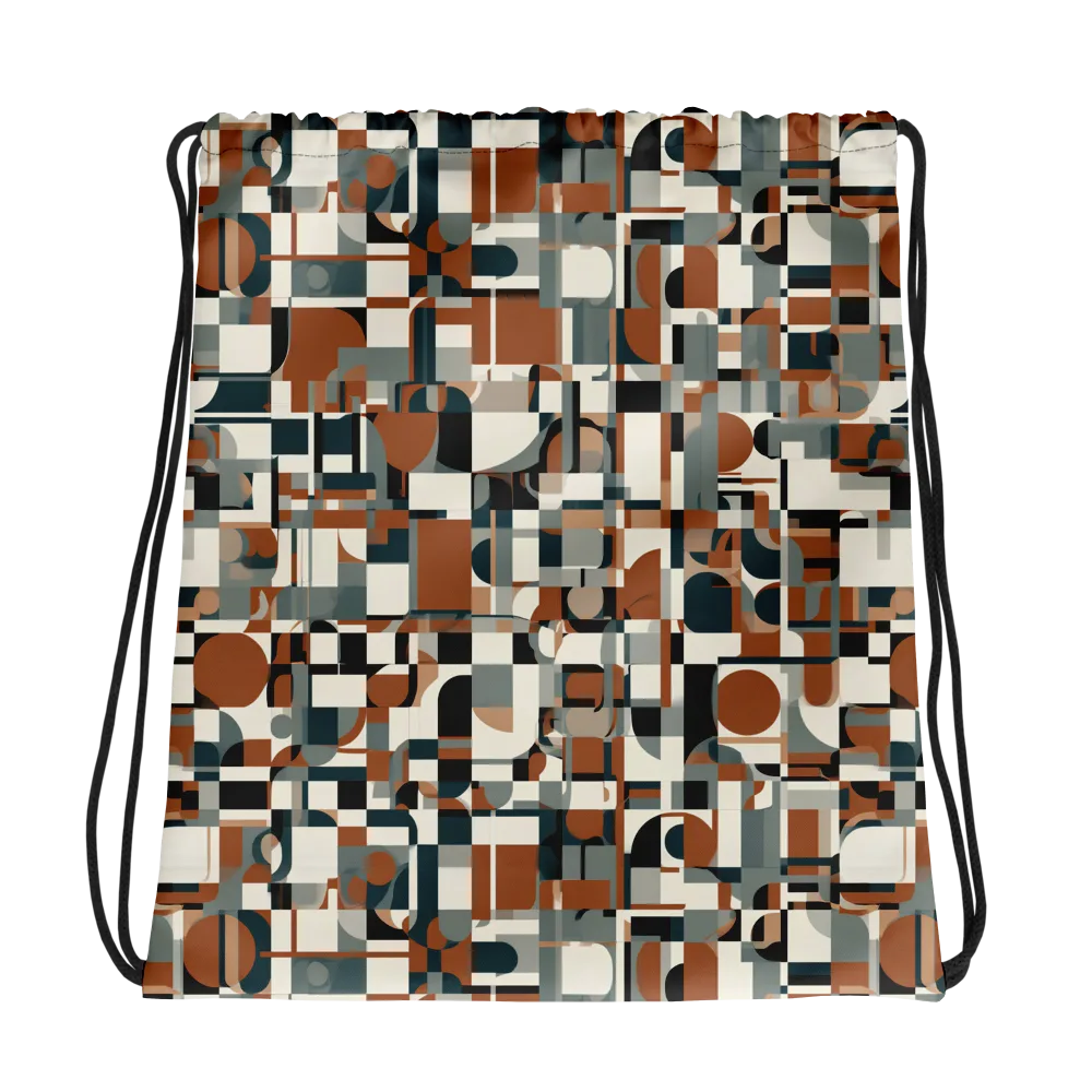 Terracotta Grid on Drawstring Bag — Photo