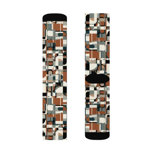 Terracotta Grid on a Socks