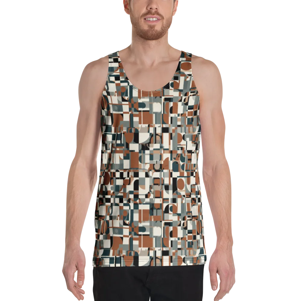 Terracotta Grid on Men's Tank Top — Front