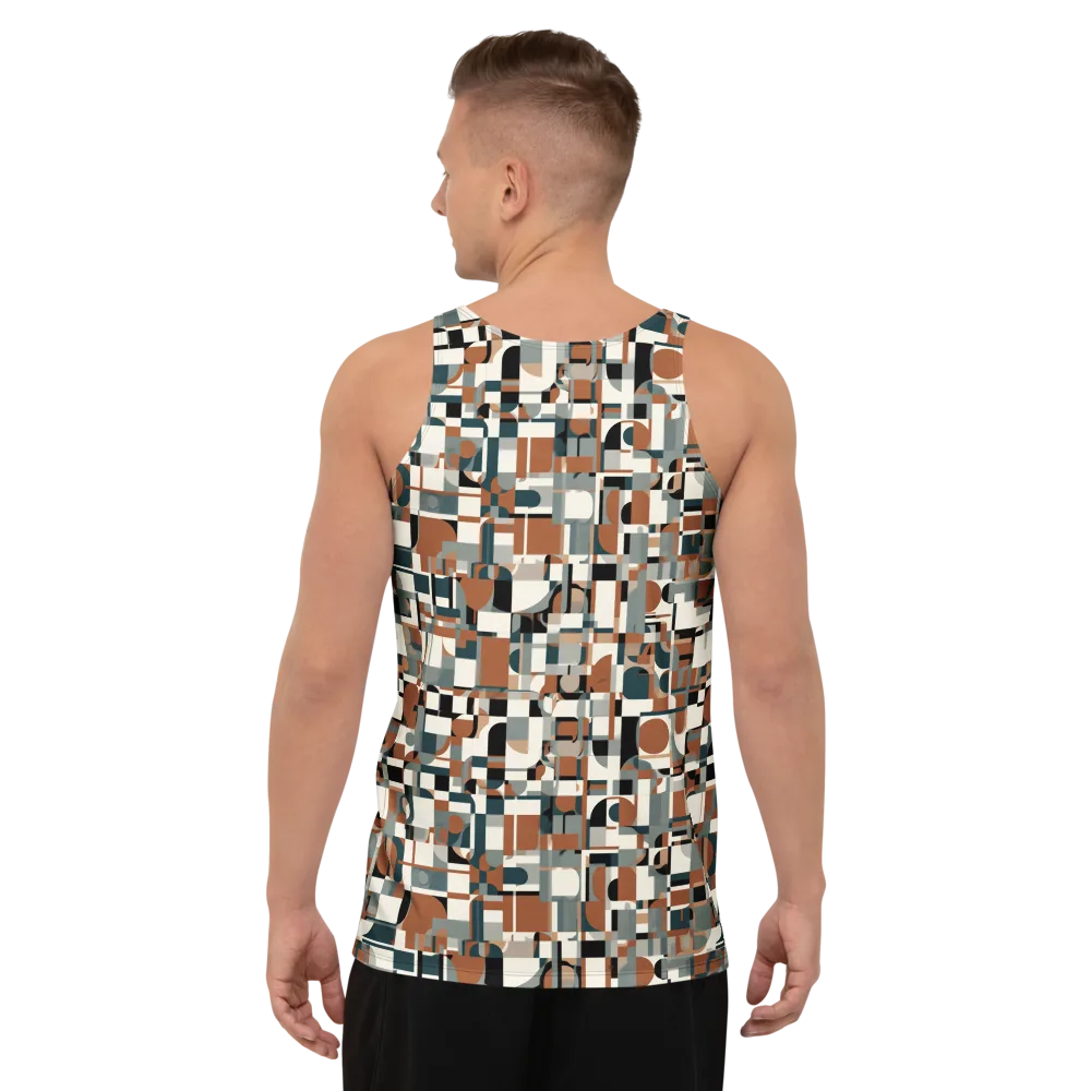 Terracotta Grid on Men's Tank Top — Back