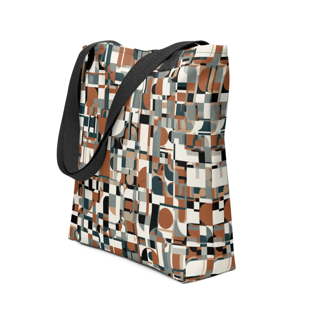 Terracotta Grid on Tote Bag — Front