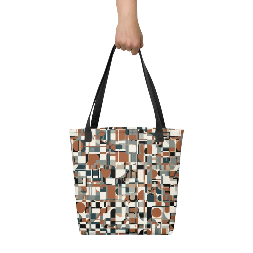 Terracotta Grid on Tote Bag — Front
