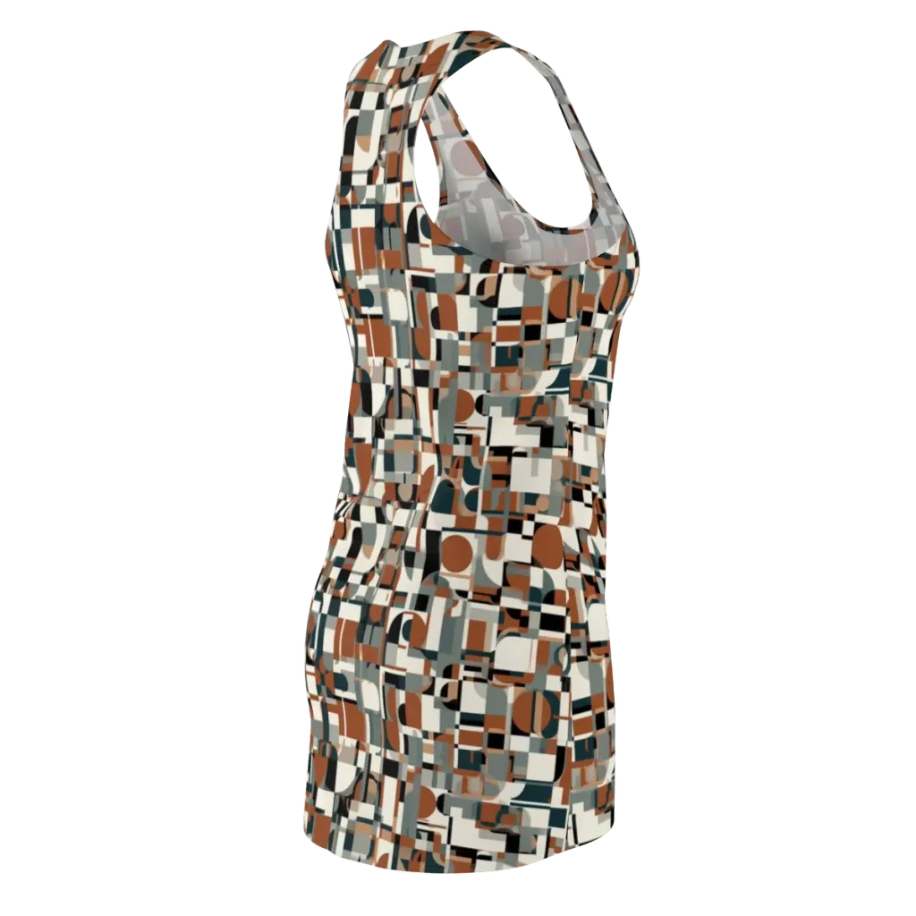 Terracotta Grid on Racerback Dress — Back Side