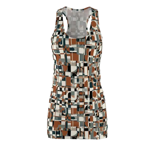 Terracotta Grid on a Racerback Dress