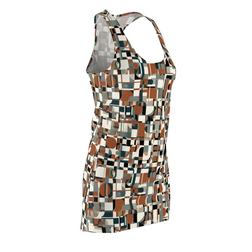 Terracotta Grid on Racerback Dress — Front Side