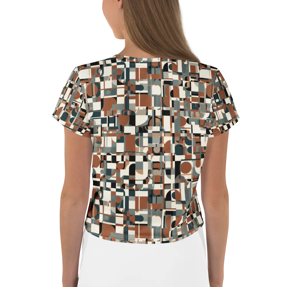 Terracotta Grid on Crop Tee — Back