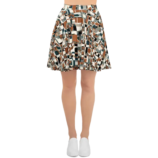 Terracotta Grid on a Skater Skirt