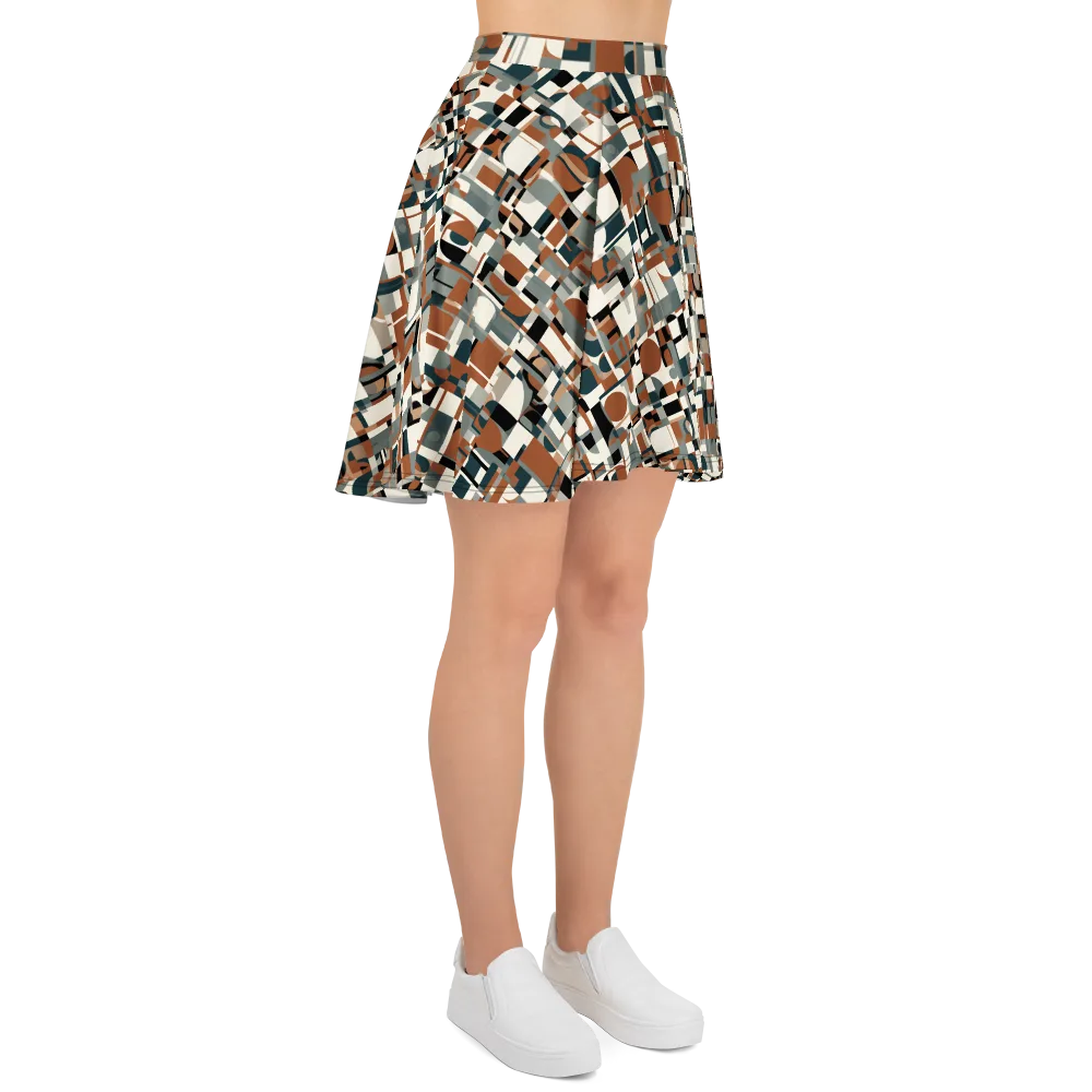 Terracotta Grid on Skater Skirt — Right