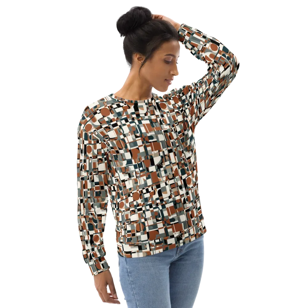 Terracotta Grid on Sweatshirt — Right Front
