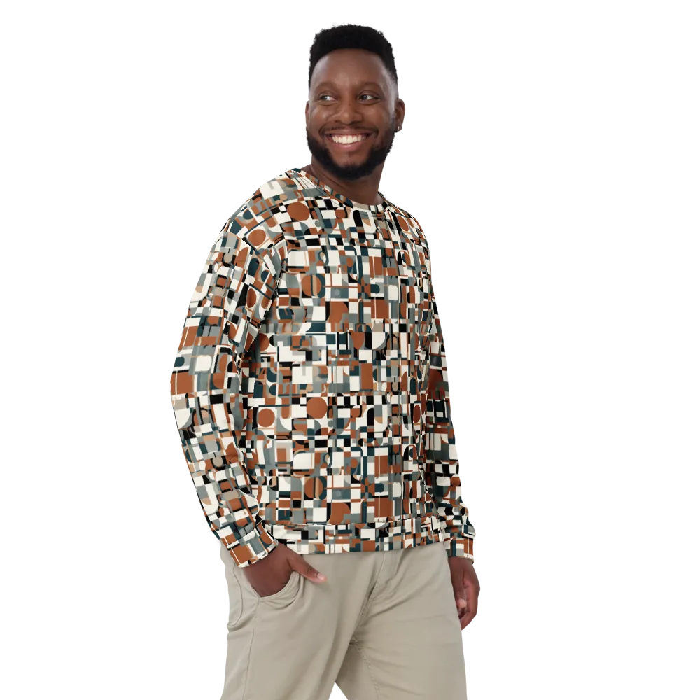 Terracotta Grid on Sweatshirt — Front
