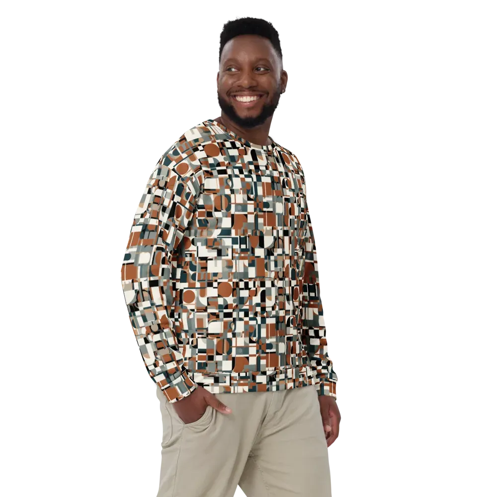 Terracotta Grid on Sweatshirt — Front