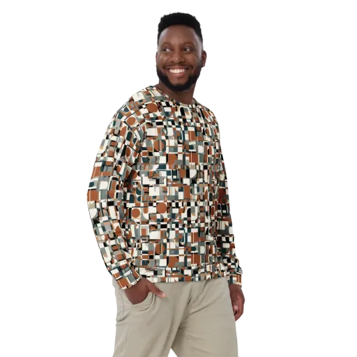 Terracotta Grid on a Sweatshirt