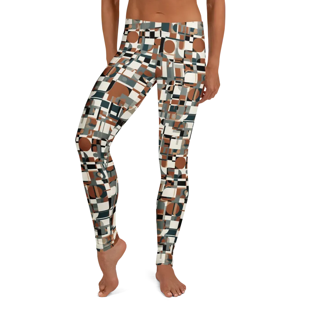 Terracotta Grid on Leggings — Front
