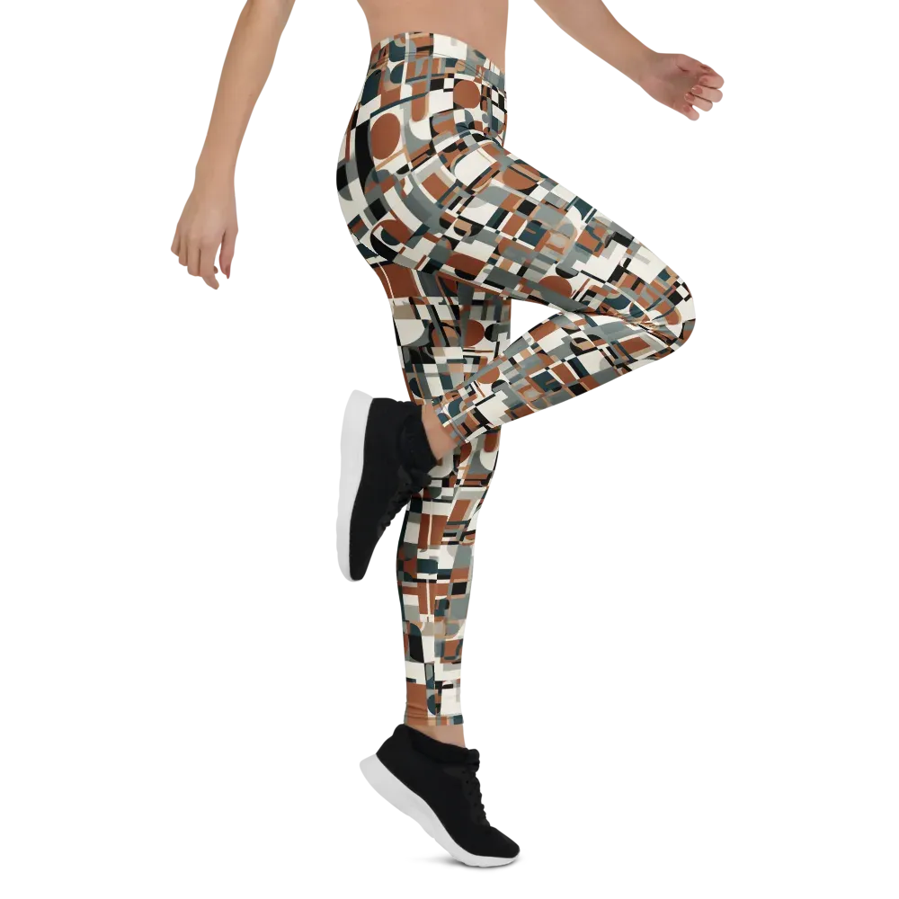 Terracotta Grid on Leggings — Right