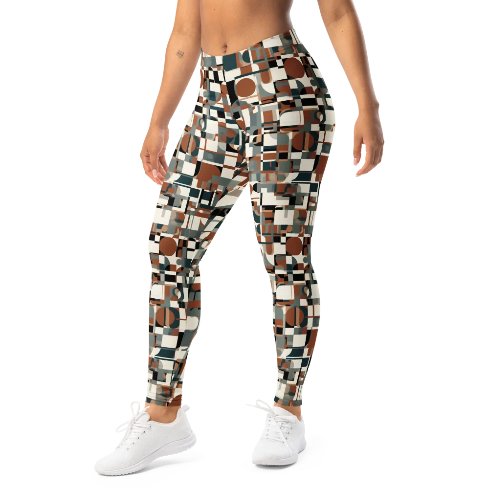 Terracotta Grid on Leggings — Left Front