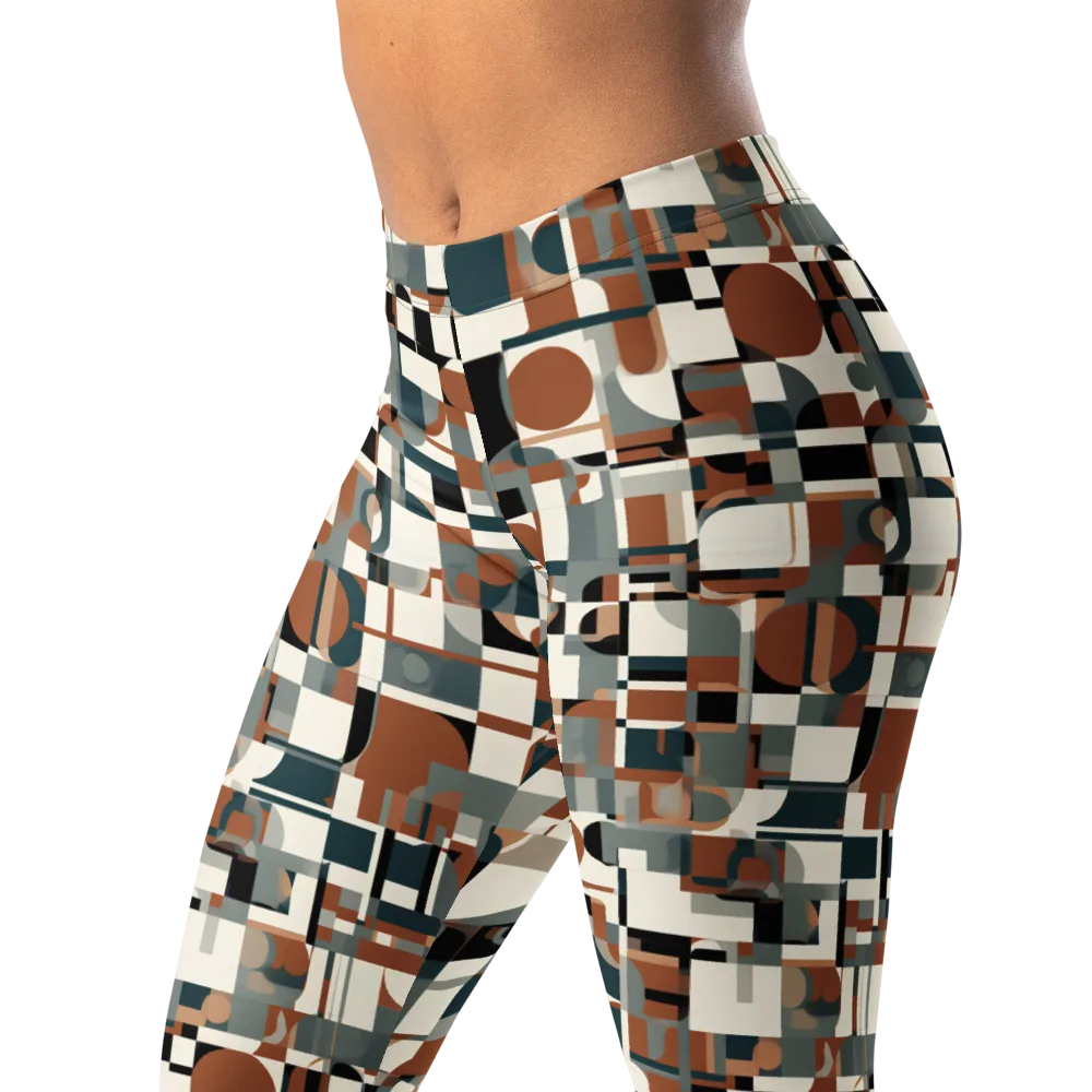 Terracotta Grid on Leggings — Left Front