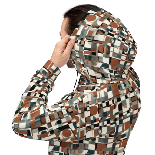 Terracotta Grid on a Hoodie