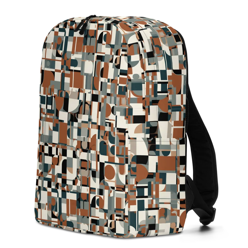 Terracotta Grid on Minimalist Backpack — Left