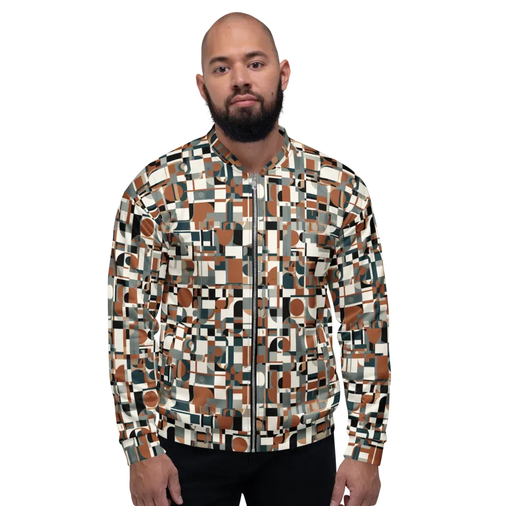 Terracotta Grid on Bomber Jacket — Front
