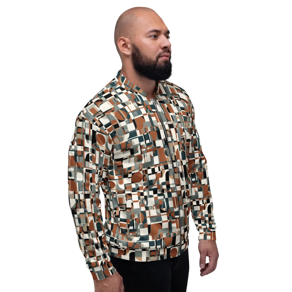 Terracotta Grid on Bomber Jacket — Right