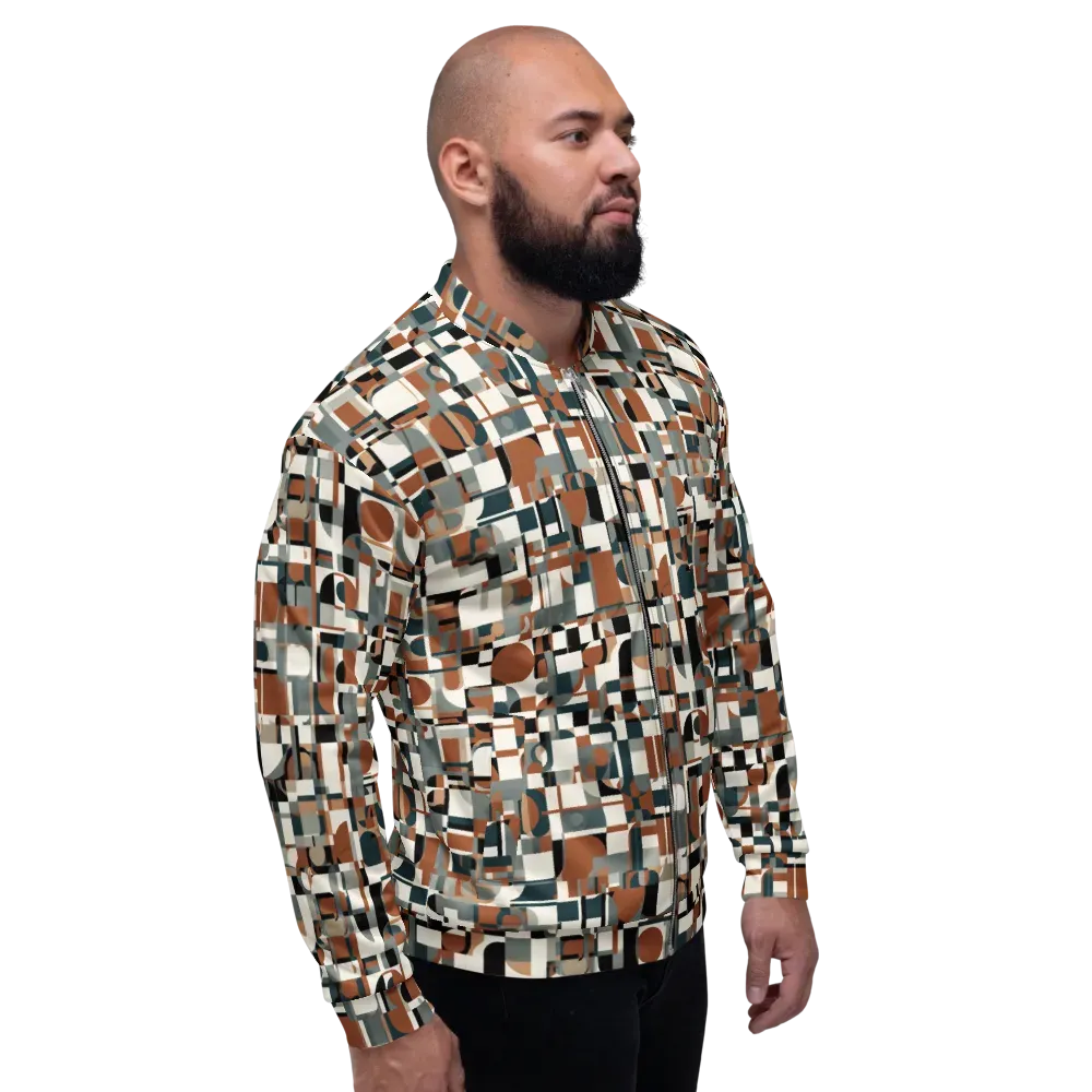 Terracotta Grid on Bomber Jacket — Right