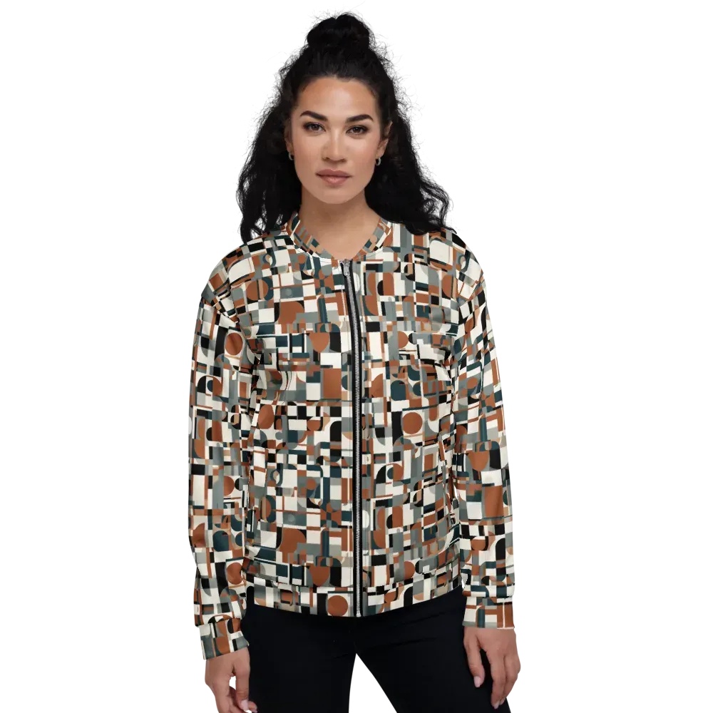 Terracotta Grid on Bomber Jacket — Front