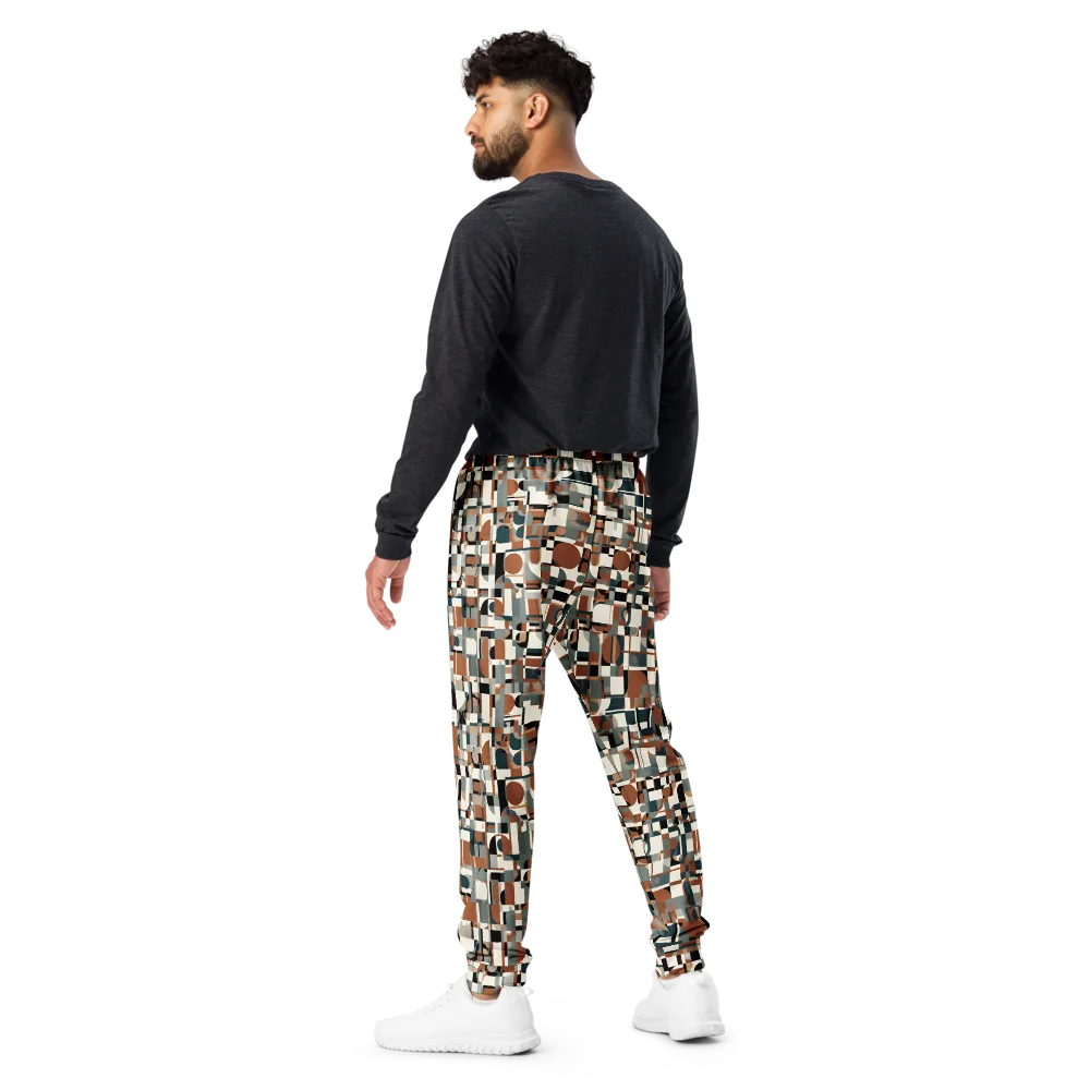 Terracotta Grid on Men's Joggers — Back