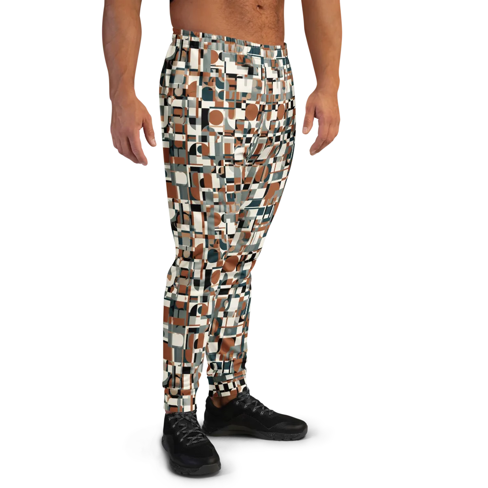 Terracotta Grid on Men's Joggers — Right