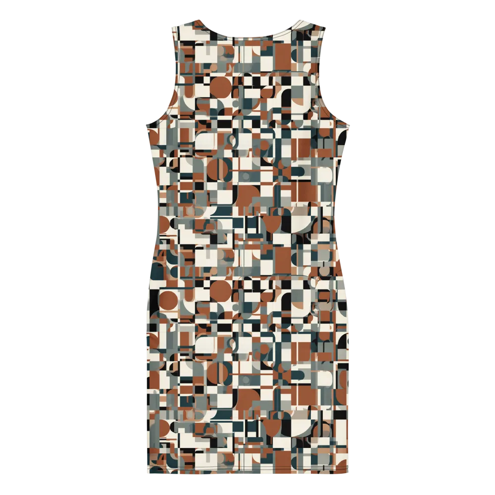 Terracotta Grid on Bodycon Dress — Back