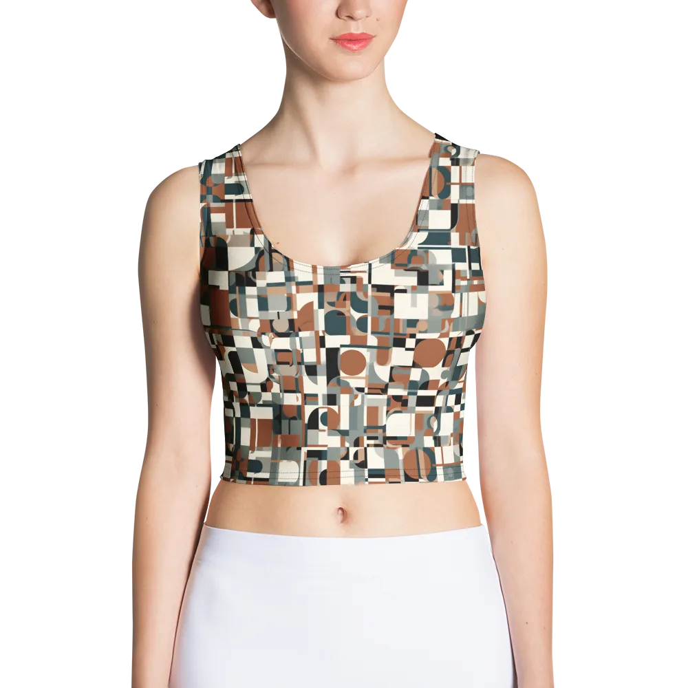 Terracotta Grid on Crop Top — Front