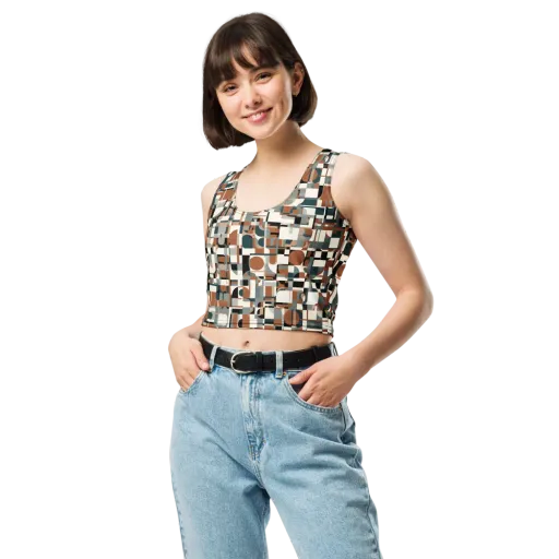 Terracotta Grid on a Crop Top