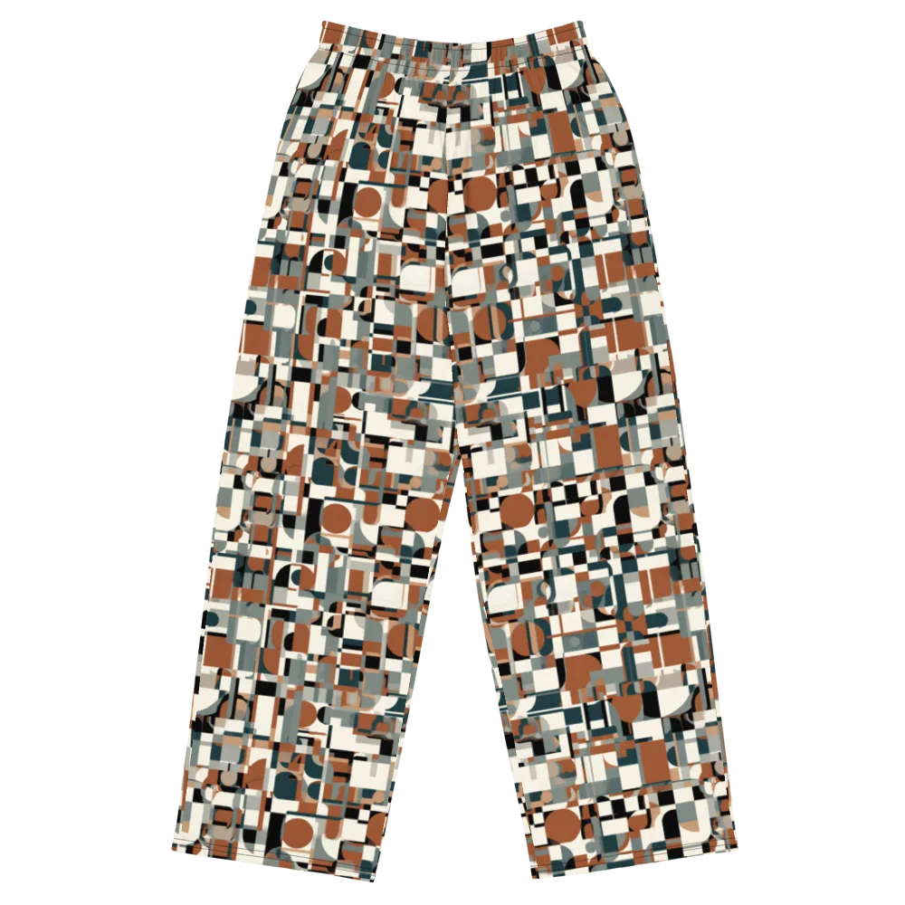 Terracotta Grid on Wide-Leg Pants — Front