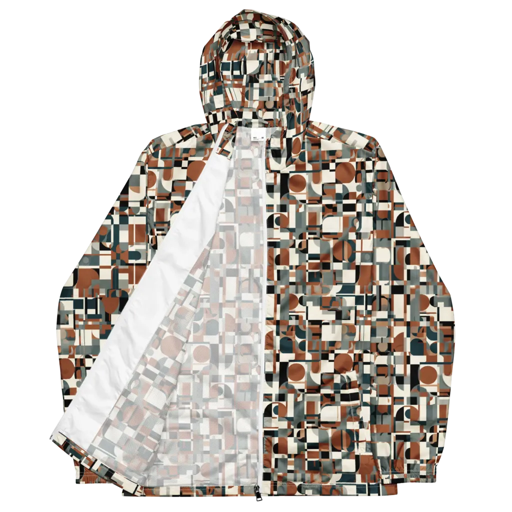 Terracotta Grid on Men's Windbreaker — Front