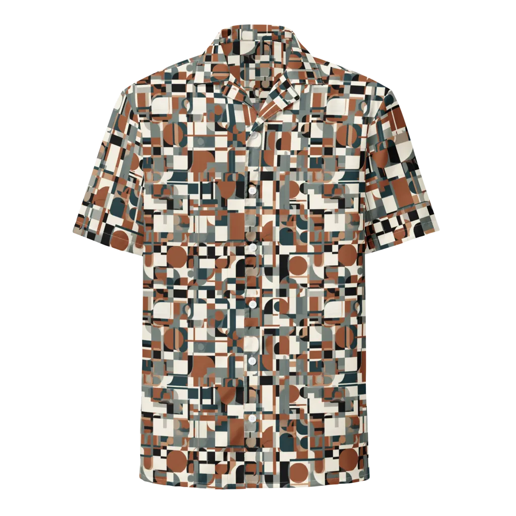 Terracotta Grid on Button Shirt — Front