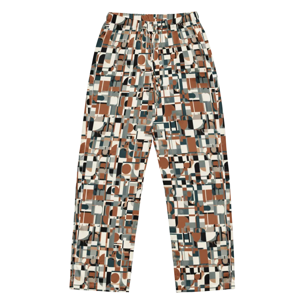 Terracotta Grid on Women's Pajama Pants — Front