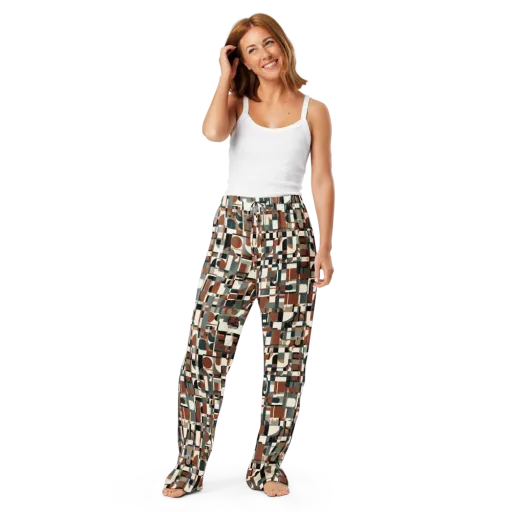 Terracotta Grid on a Women's Pajama Pants