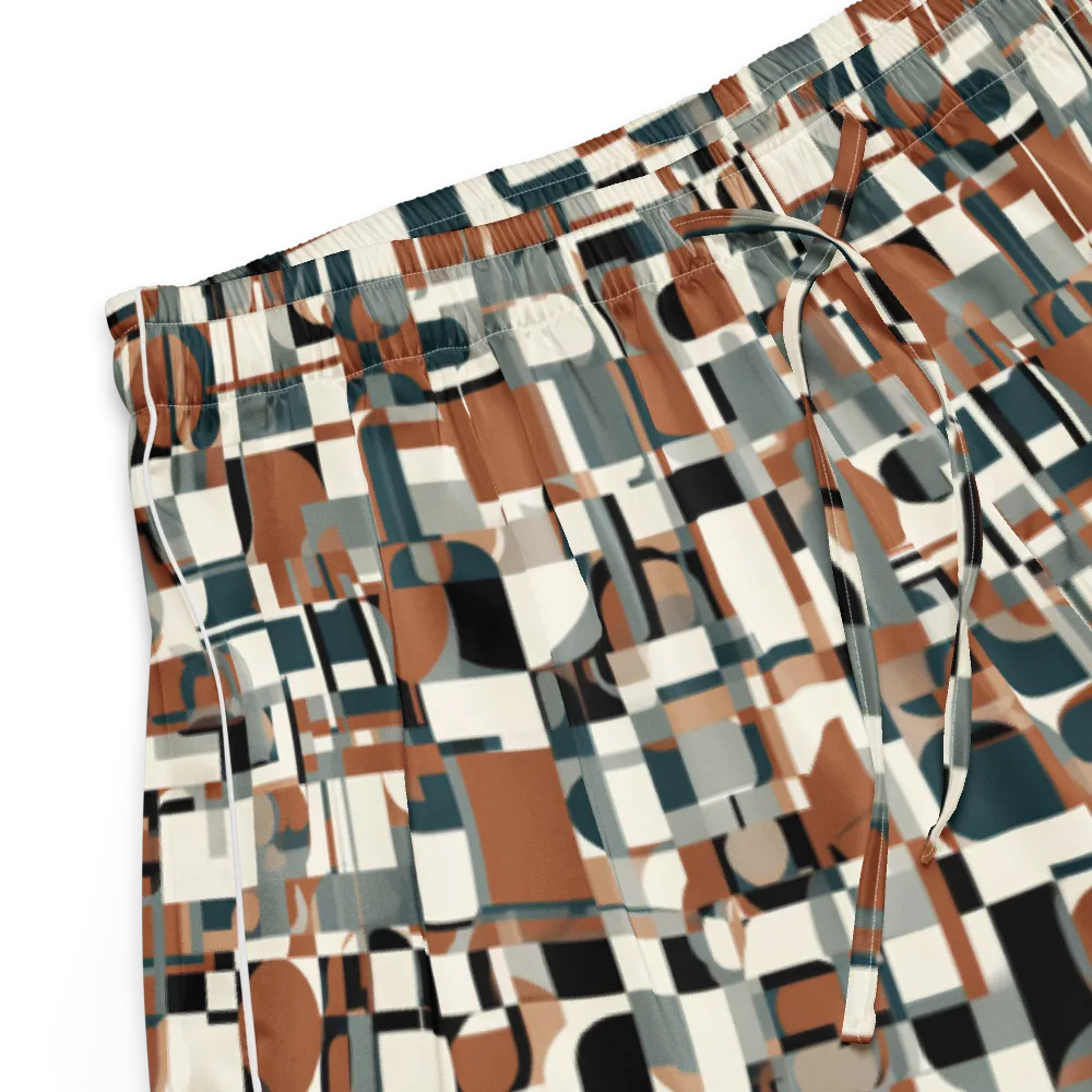 Terracotta Grid on Women's Pajama Shorts — Product details