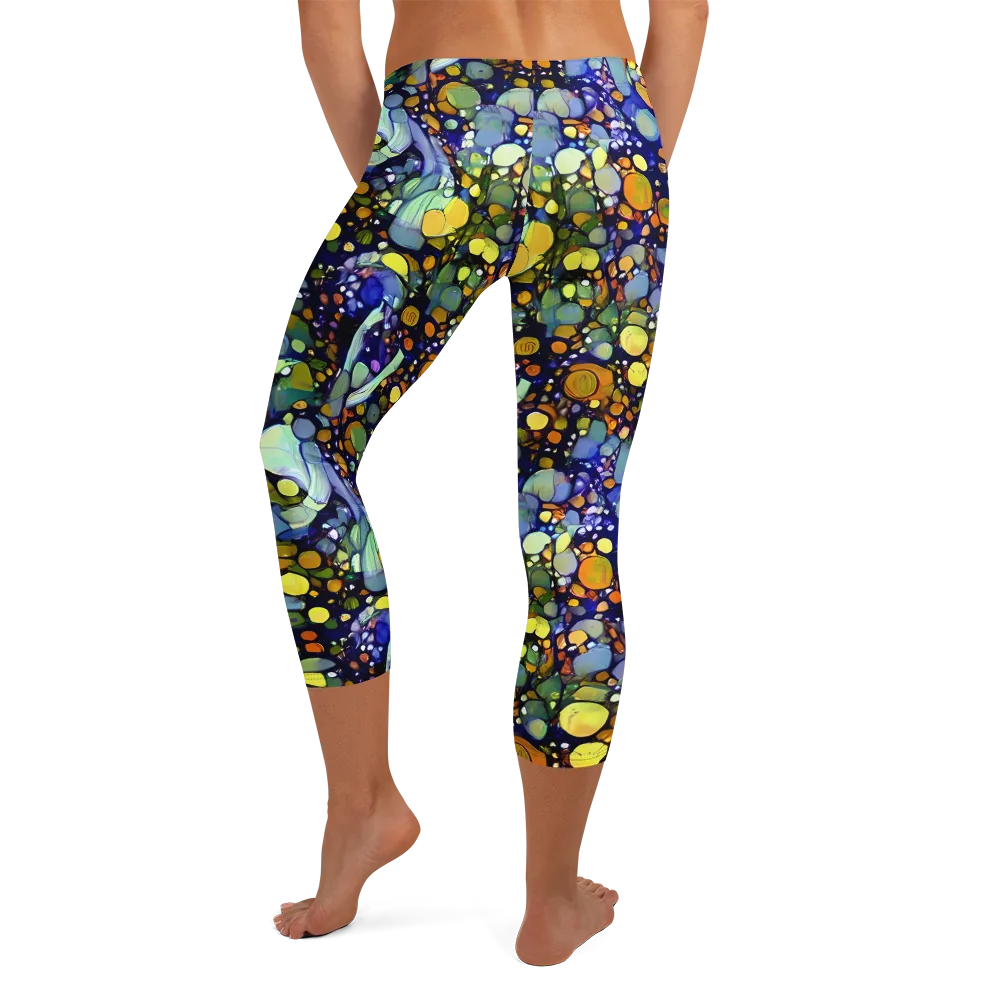 Indigo Carnival on Capri Leggings — Back
