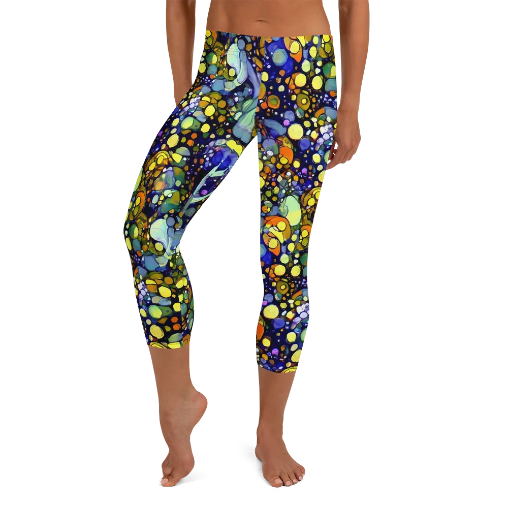 Indigo Carnival on Capri Leggings — Front