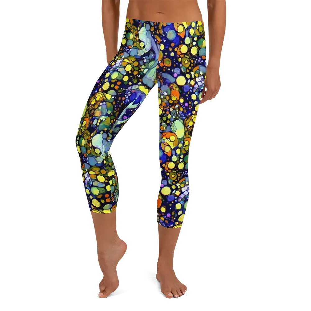 Indigo Carnival on Capri Leggings — Front