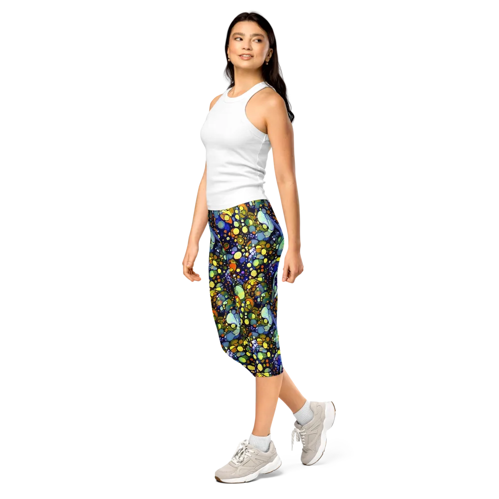 Indigo Carnival on Capri Leggings — Left Front